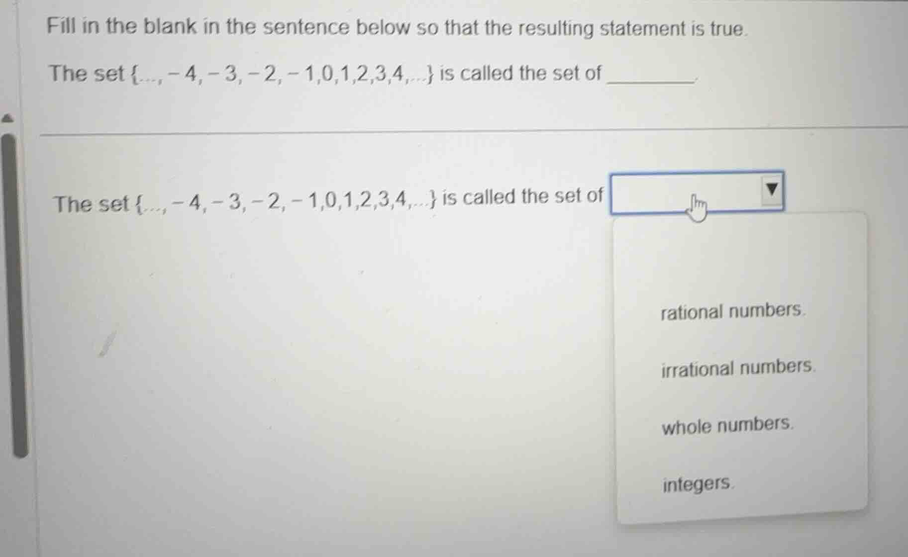 fill in the blank in the sentence below so that the resulting statement…
