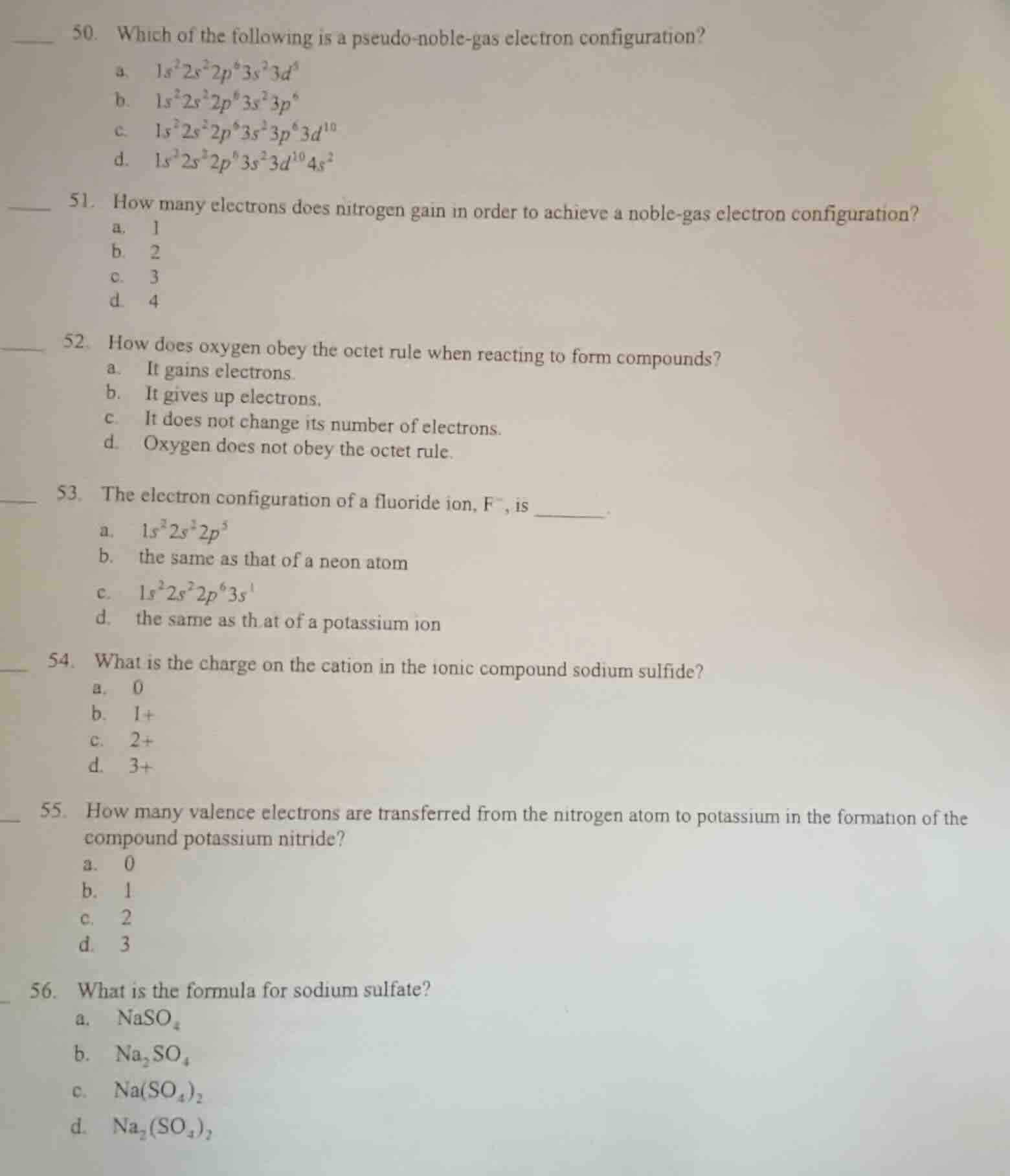50. which of the following is a pseudo-noble-gas electron configuration…