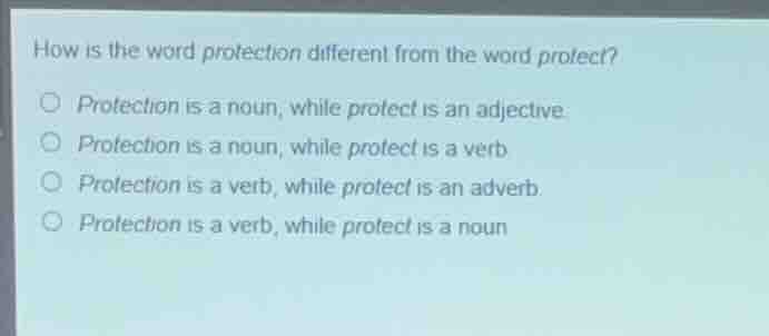 how is the word protection different from the word protect? protection …