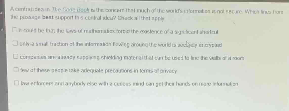 a central idea in the code book is the concern that much of the worlds …