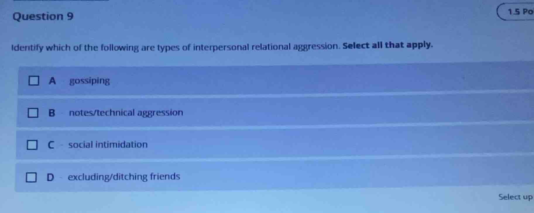 question 9 identify which of the following are types of interpersonal r…