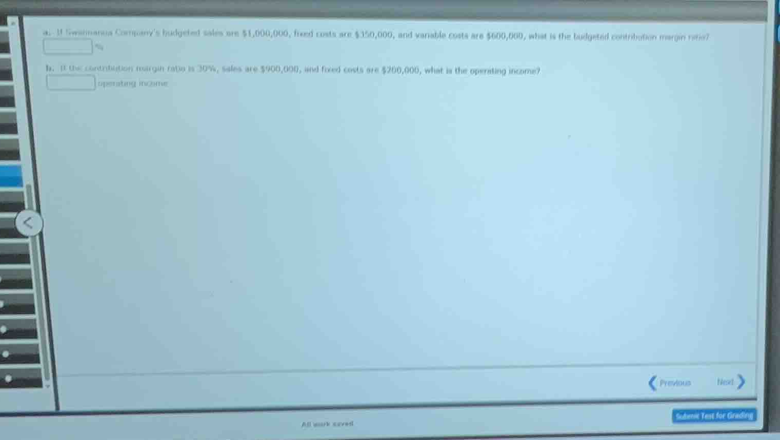a. if swaimania companys budgeted sales are \\$1,000,000, fixed costs a…