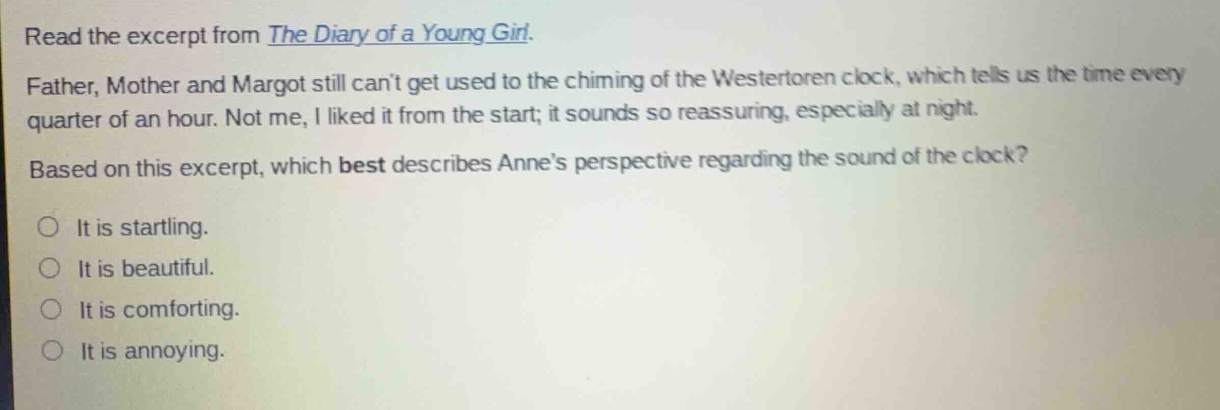 read the excerpt from the diary of a young girl. father, mother and mar…