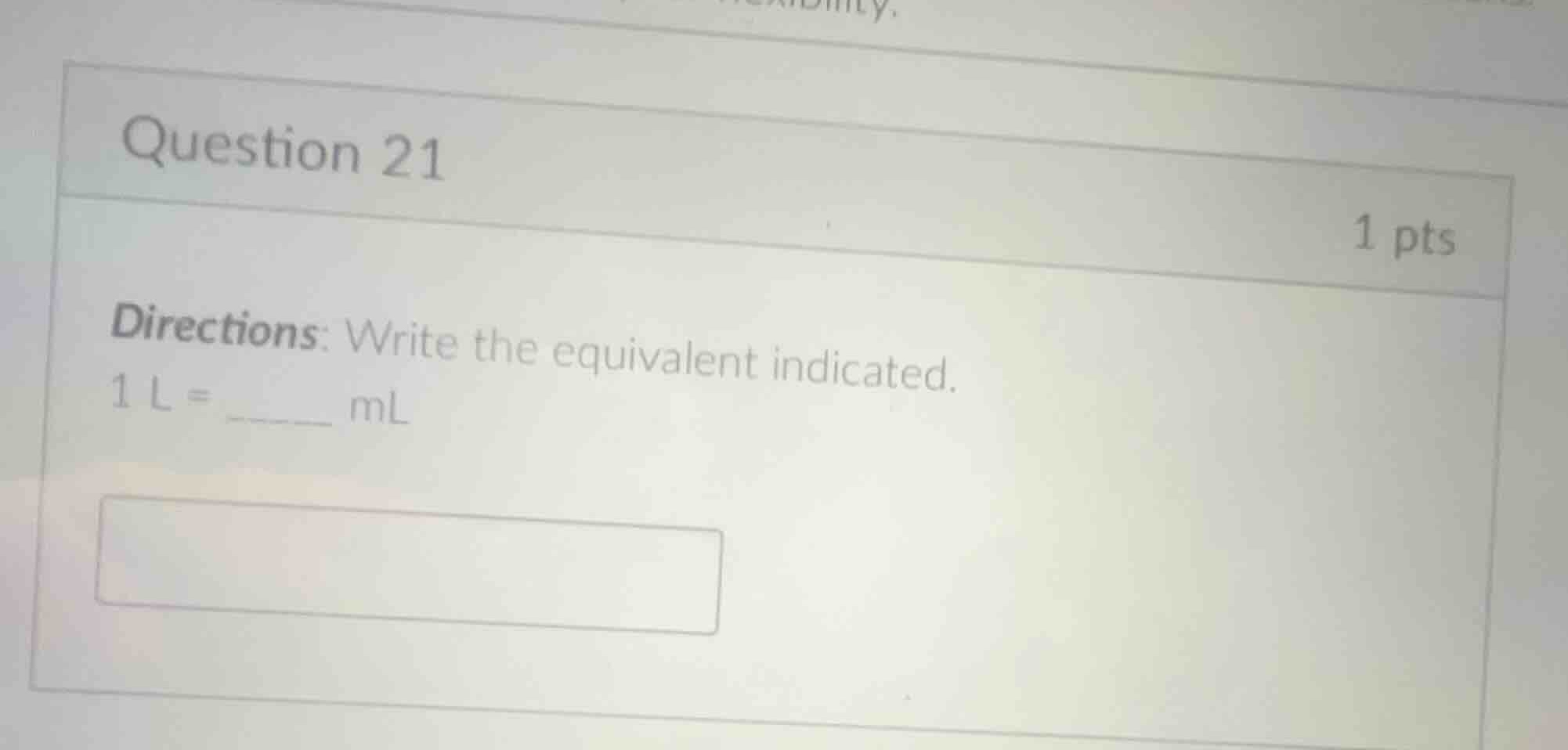 question 21 1 pts directions: write the equivalent indicated. \\(1\\tex…