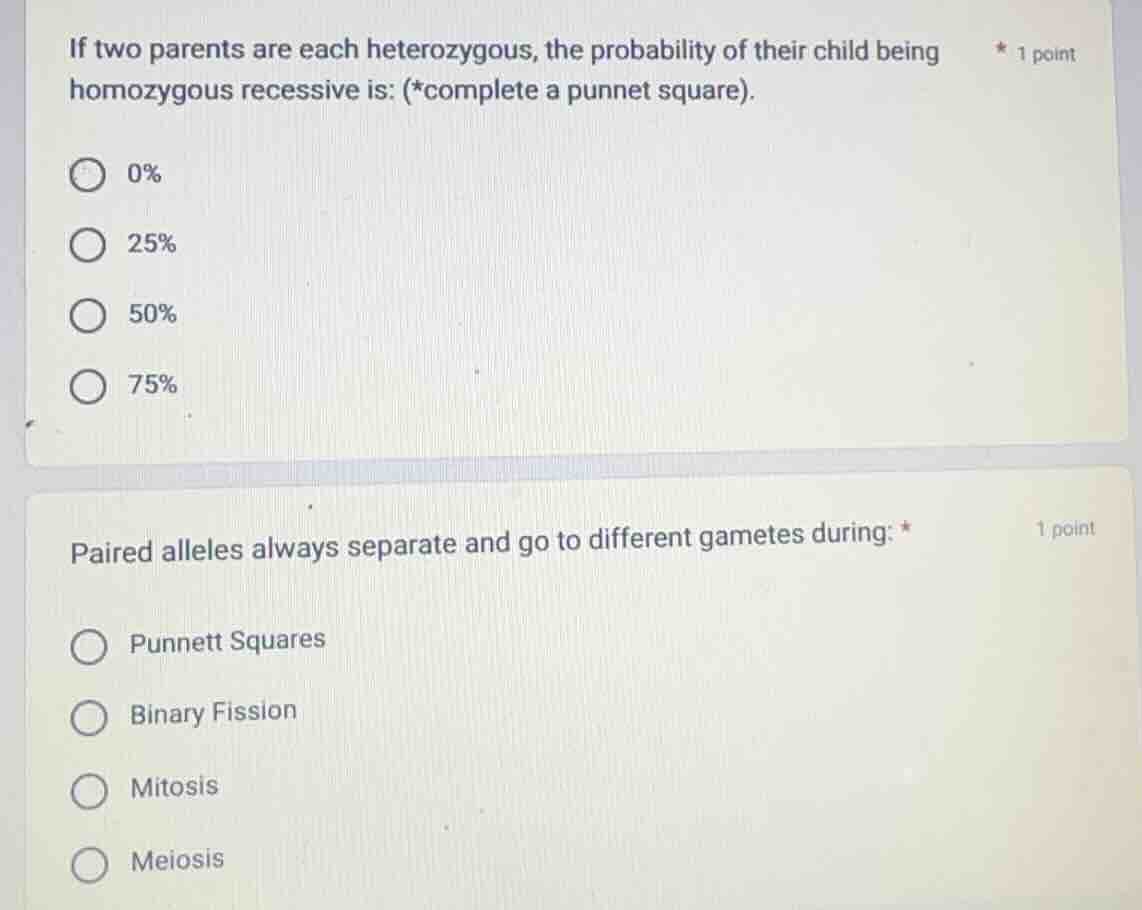 if two parents are each heterozygous, the probability of their child be…