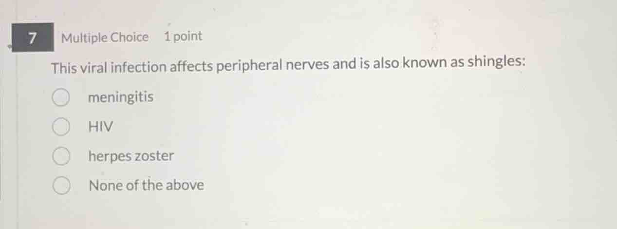 this viral infection affects peripheral nerves and is also known as shi…