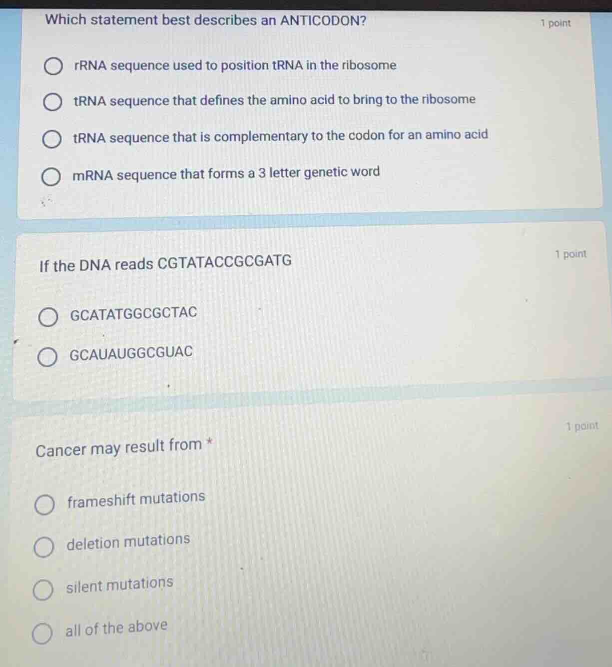 which statement best describes an anticodon? rrna sequence used to posi…