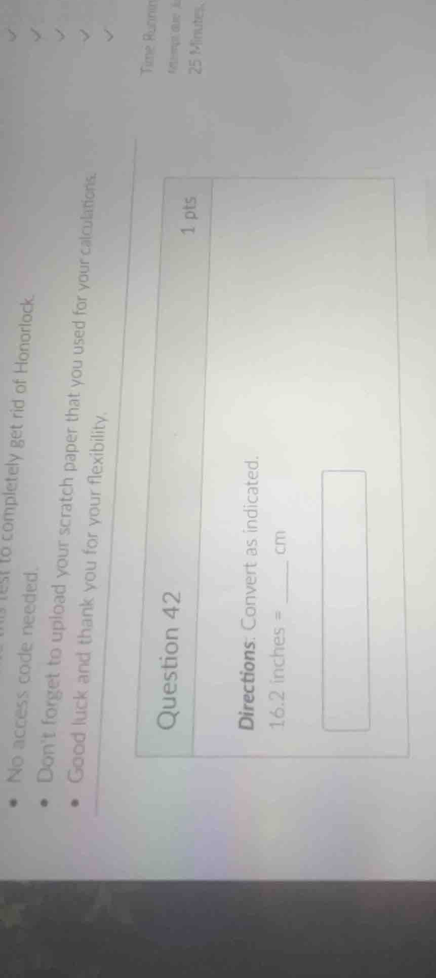 question 42 1 pts directions: convert as indicated. 16.2 inches = _____…
