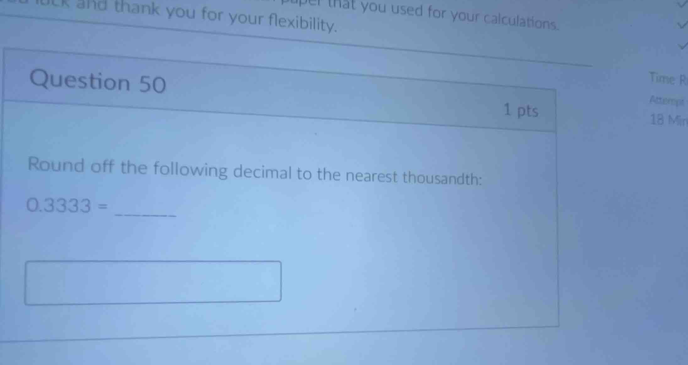 question 50 round off the following decimal to the nearest thousandth: …