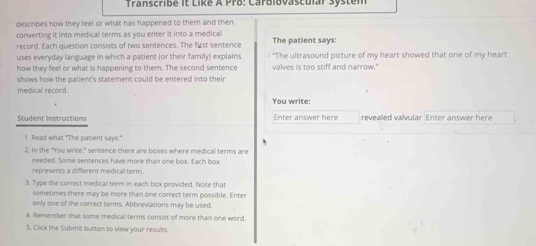 transcribe it like a pro: cardiovascular system describes how they feel…