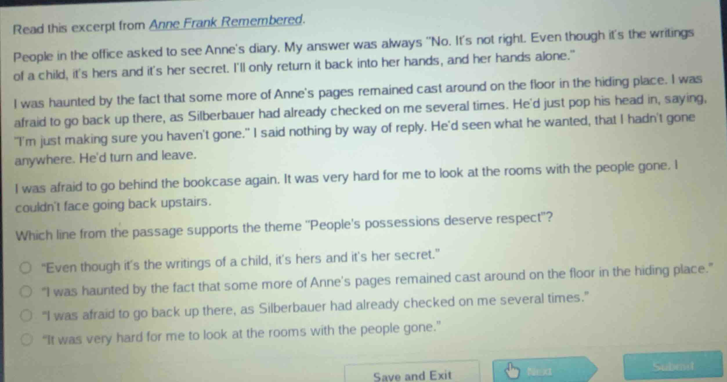 read this excerpt from anne frank remembered. people in the office aske…