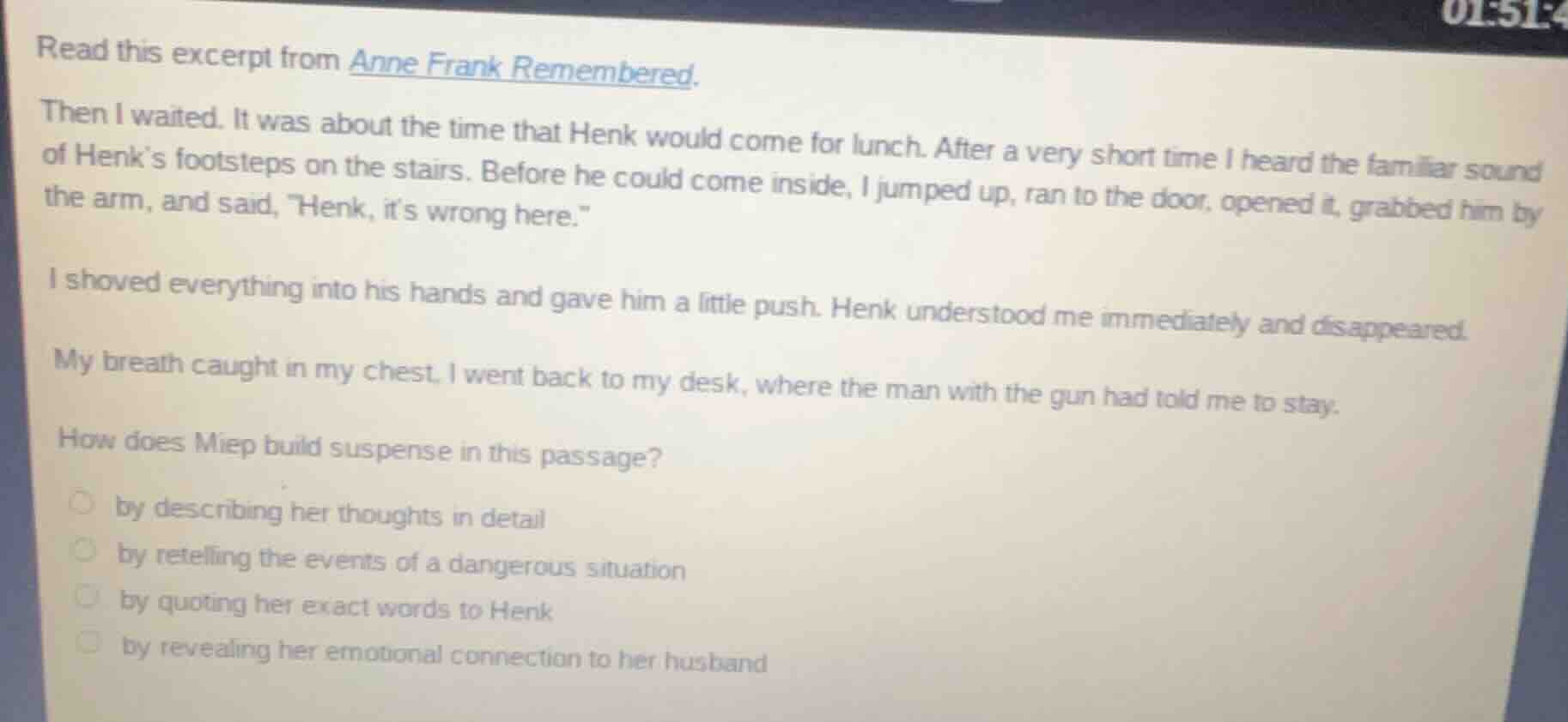 read this excerpt from anne frank remembered. then i waited. it was abo…