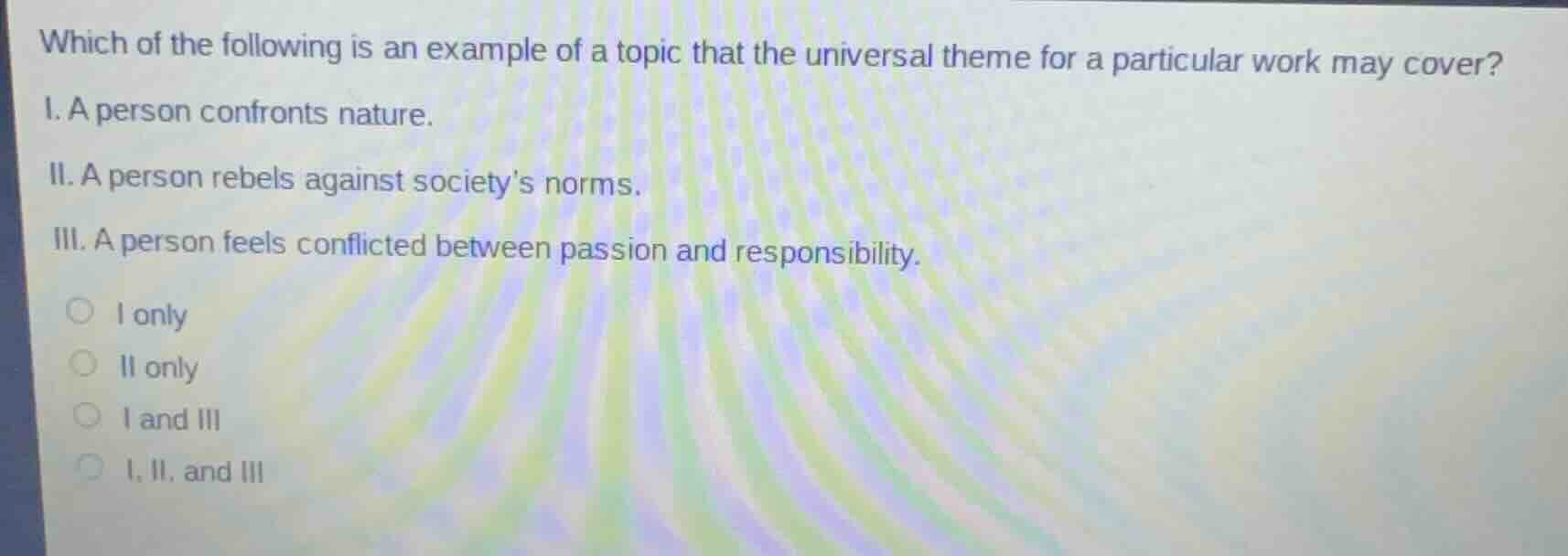 which of the following is an example of a topic that the universal them…