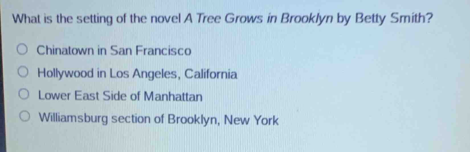 what is the setting of the novel a tree grows in brooklyn by betty smit…