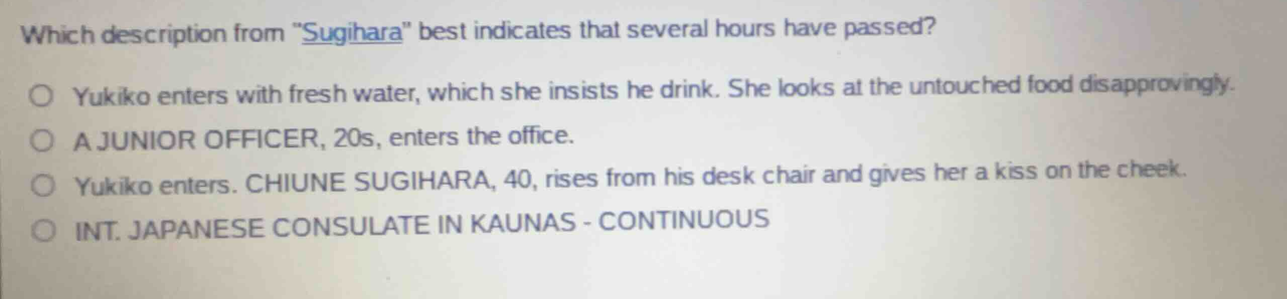 which description from \sugihara\ best indicates that several hours hav…