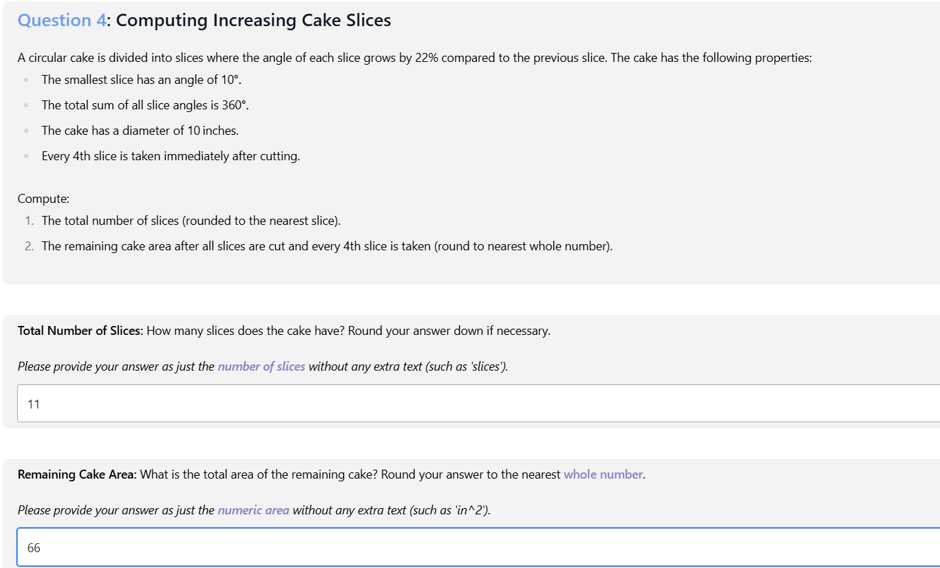 question 4: computing increasing cake slices a circular cake is divided…