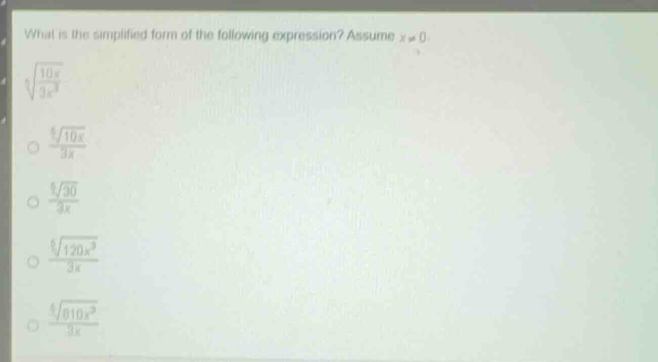 what is the simplified form of the following expression? assume \\(x \ …