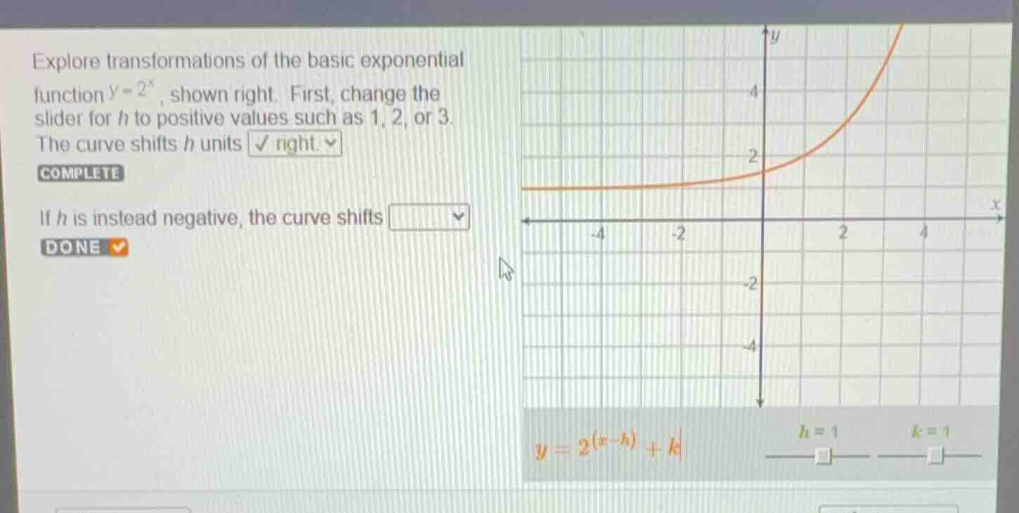 explore transformations of the basic exponential function \\(y = 2^x\\)…