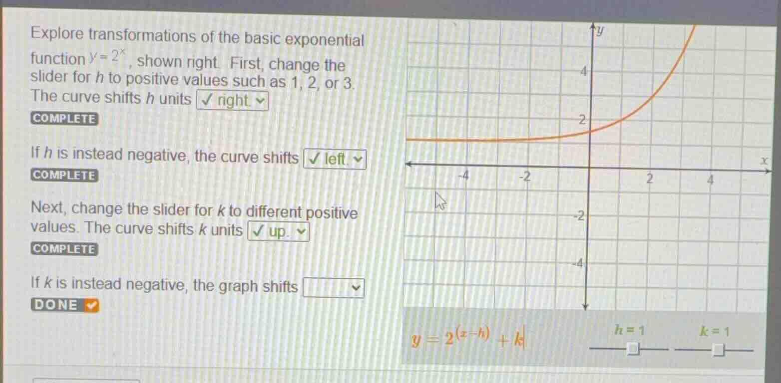 explore transformations of the basic exponential function \\(y = 2^x\\)…