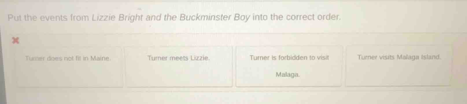 put the events from lizzie bright and the buckminster boy into the corr…