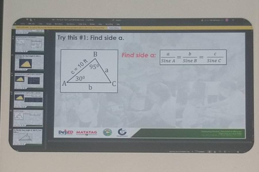 try this #1: find side a. find side a: \\frac{a}{\\text{sine } a} = \\f…