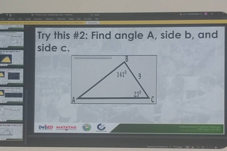 try this #2: find angle a, side b, and side c.