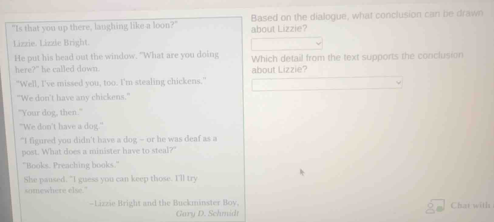 \is that you up there, laughing like a loon?\ lizzie. lizzie bright. he…