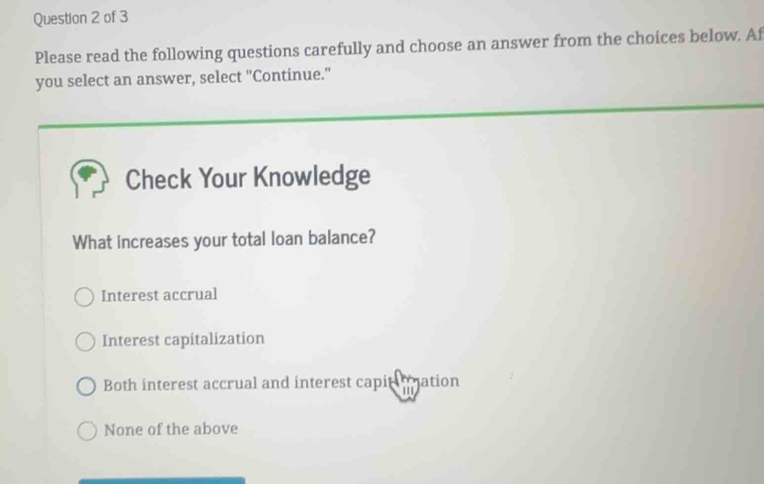 question 2 of 3 please read the following questions carefully and choos…