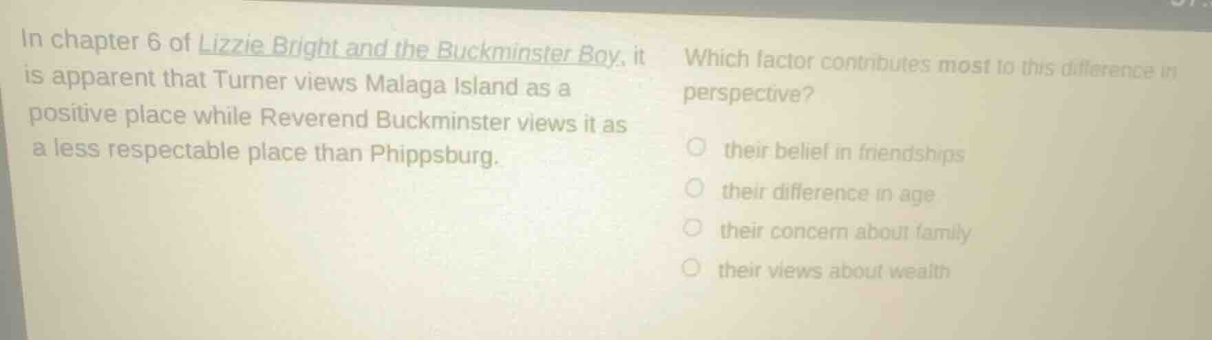 in chapter 6 of lizzie bright and the buckminster boy, it is apparent t…