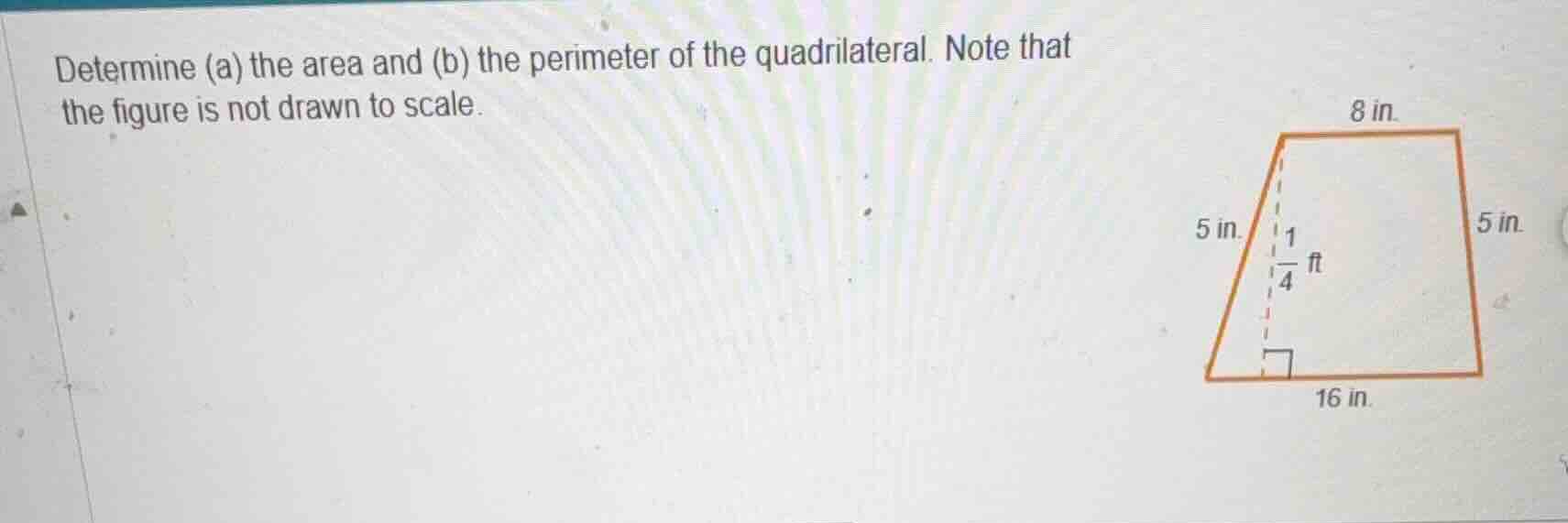 determine (a) the area and (b) the perimeter of the quadrilateral. note…