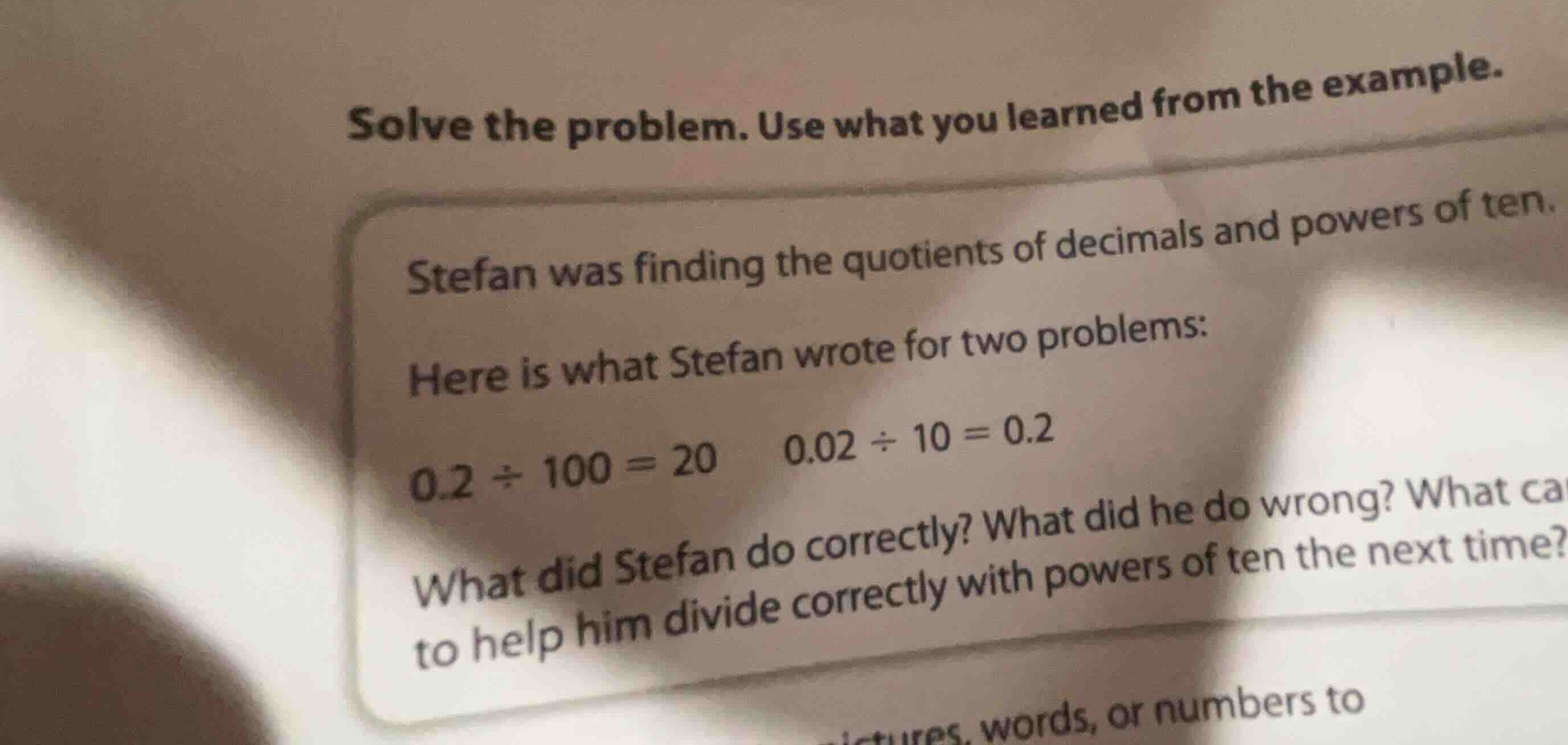 solve the problem. use what you learned from the example. stefan was fi…