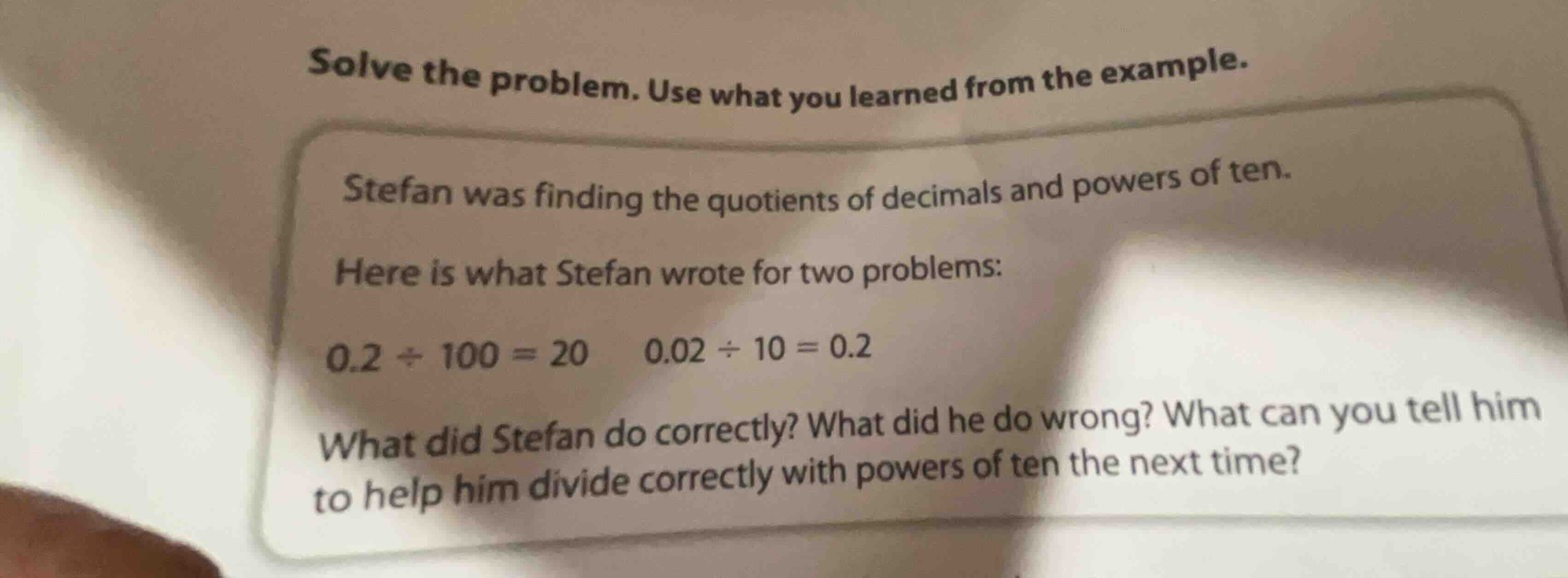solve the problem. use what you learned from the example. stefan was fi…