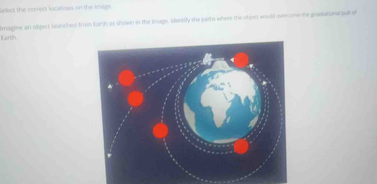 select the correct locations on the image. imagine an object launched f…