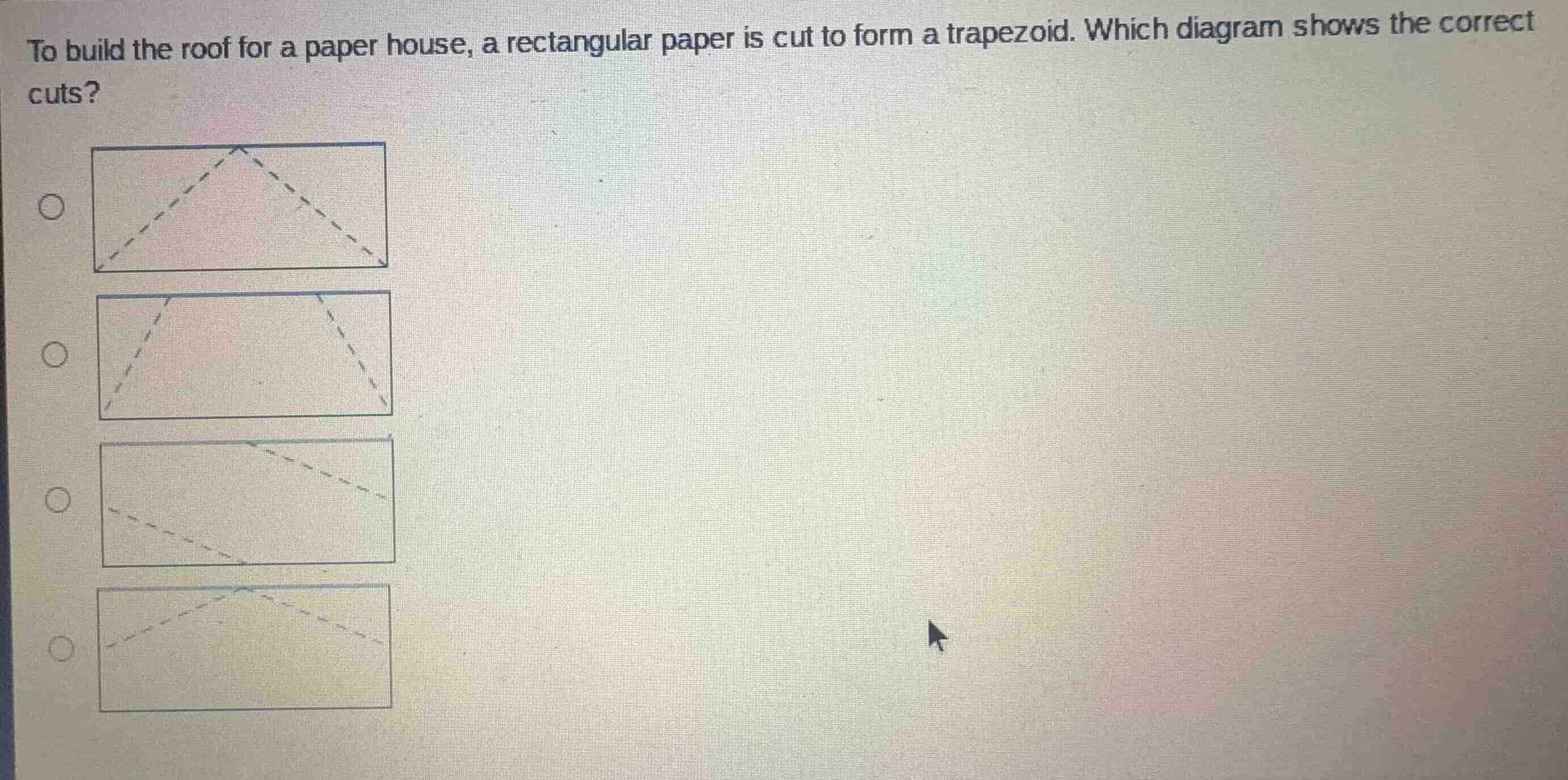 to build the roof for a paper house, a rectangular paper is cut to form…