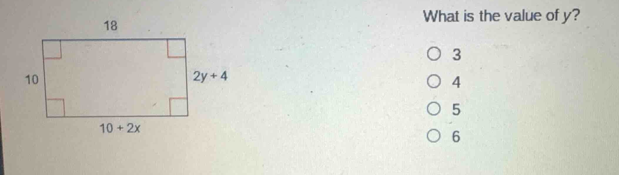 what is the value of \\(y\\)? 3 4 5 6