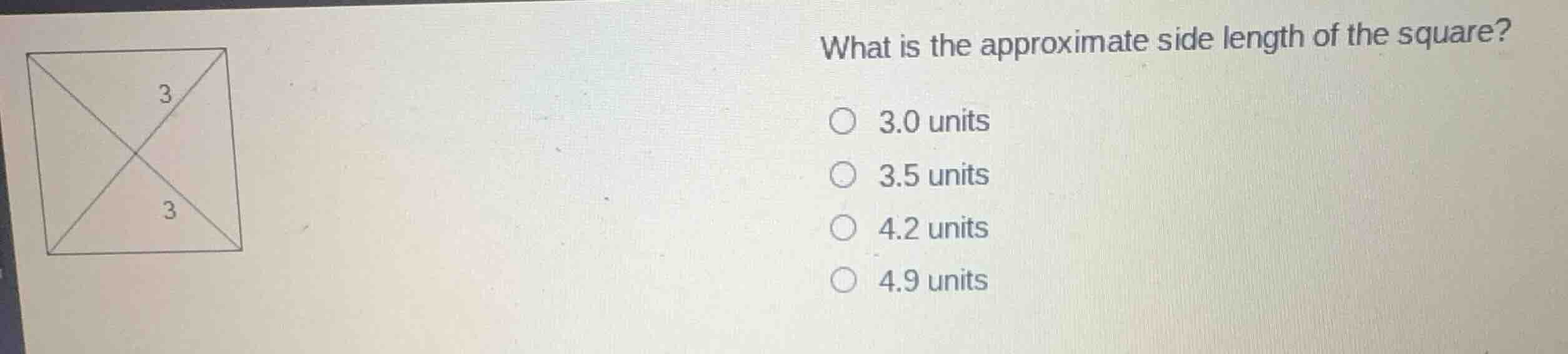 what is the approximate side length of the square? 3.0 units 3.5 units …