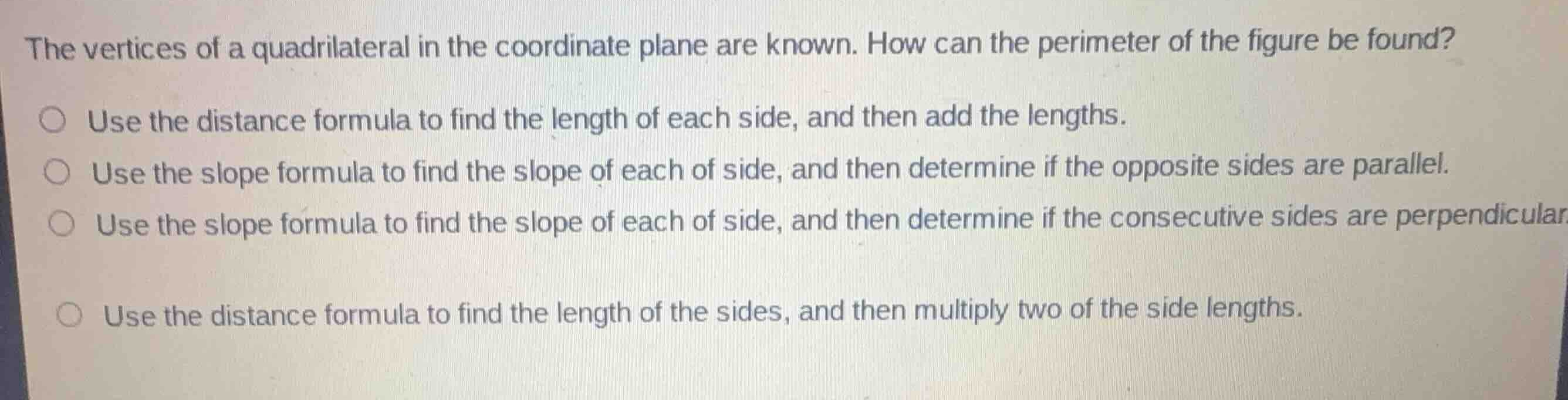 the vertices of a quadrilateral in the coordinate plane are known. how …