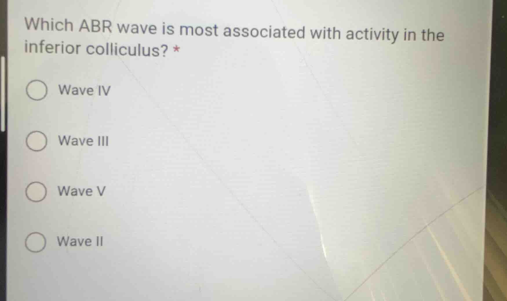 which abr wave is most associated with activity in the inferior collicu…