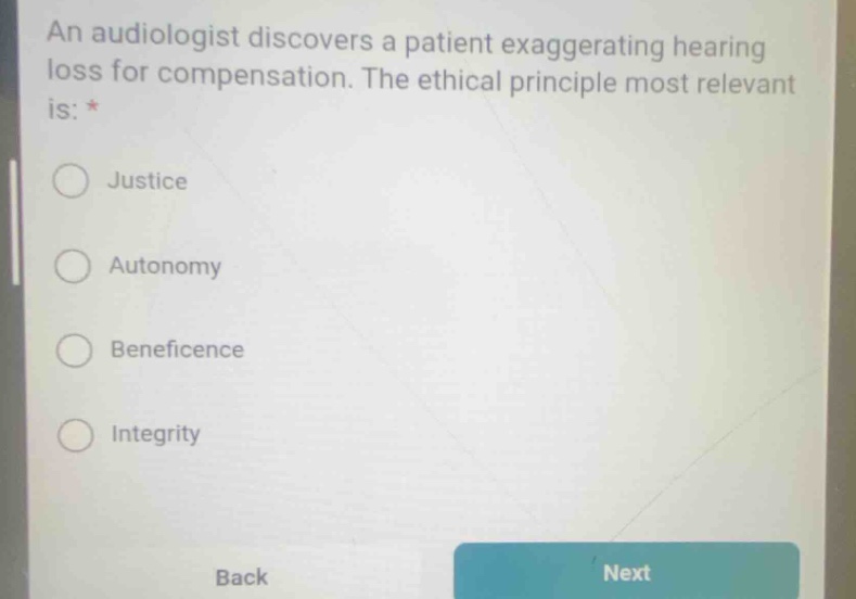 an audiologist discovers a patient exaggerating hearing loss for compen…