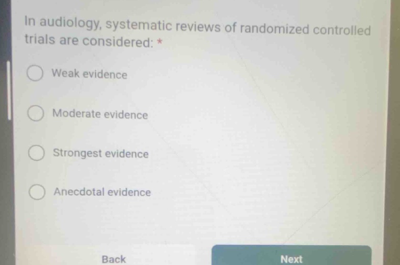 in audiology, systematic reviews of randomized controlled trials are co…