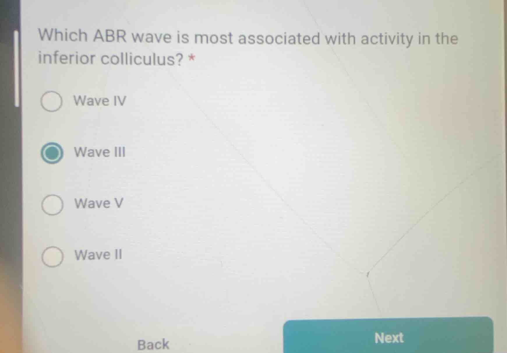 which abr wave is most associated with activity in the inferior collicu…
