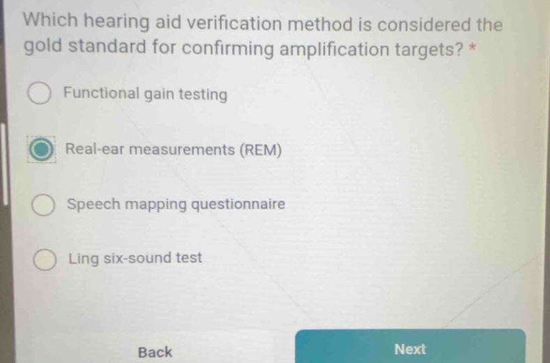 which hearing aid verification method is considered the gold standard f…