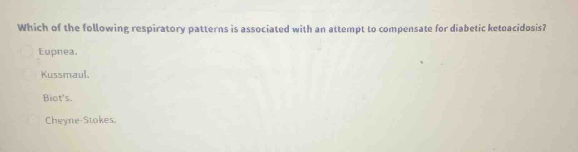 which of the following respiratory patterns is associated with an attem…