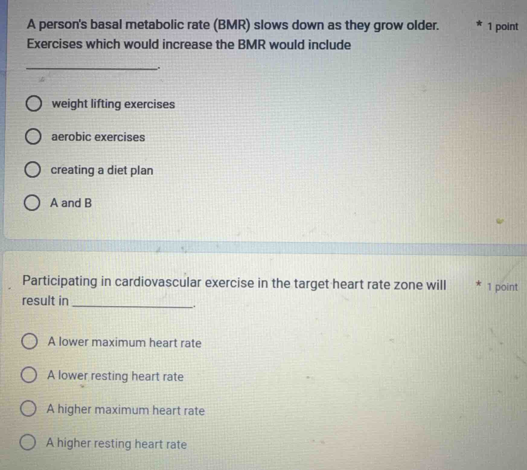 a persons basal metabolic rate (bmr) slows down as they grow older. exe…