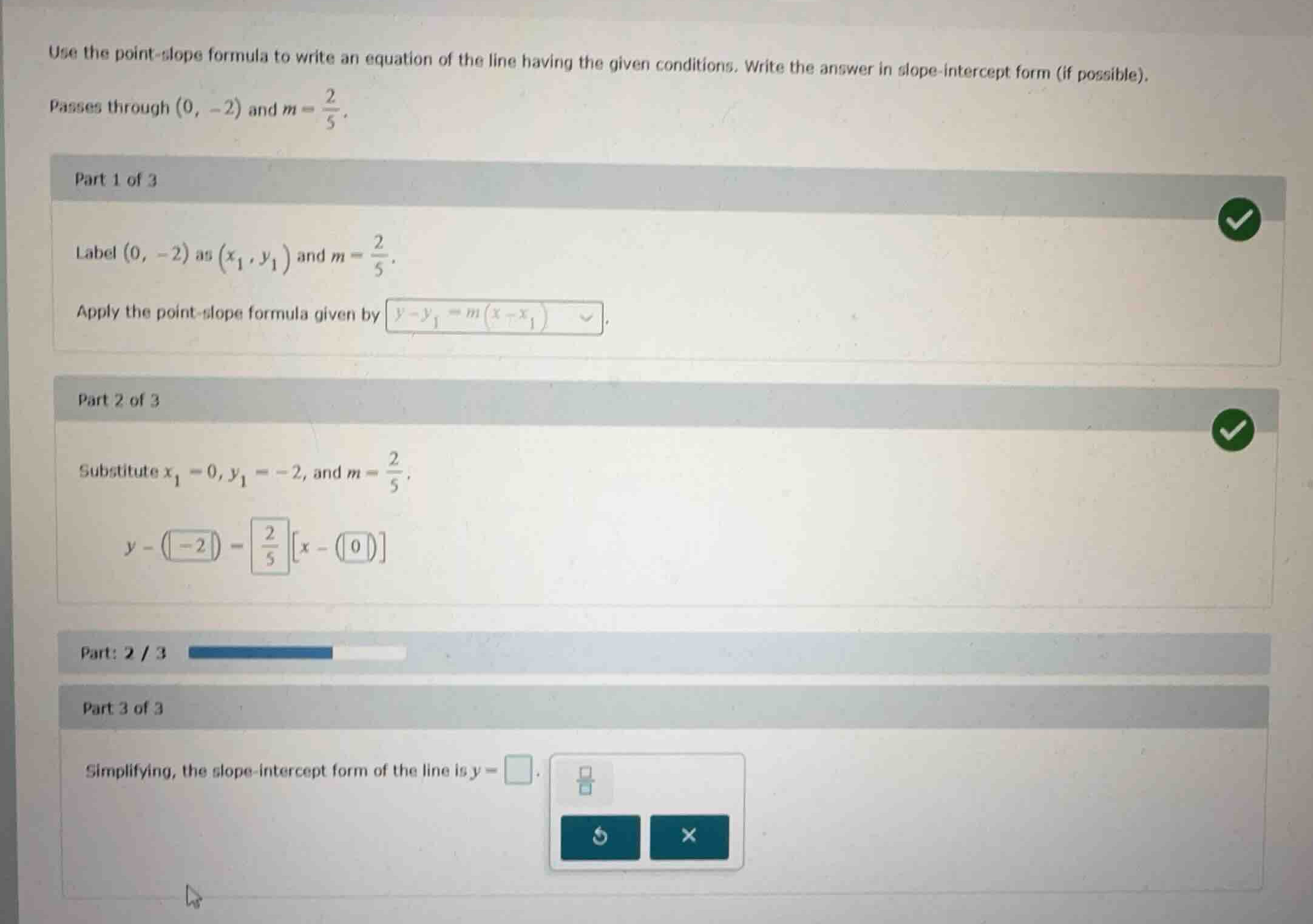 use the point-slope formula to write an equation of the line having the…
