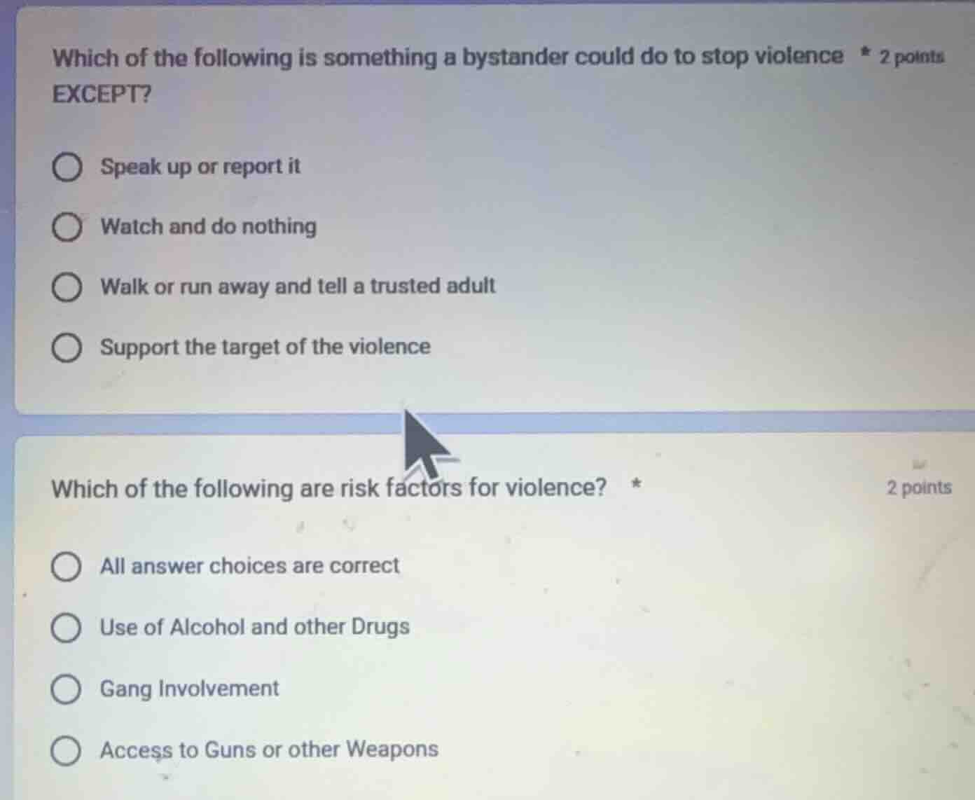which of the following is something a bystander could do to stop violen…