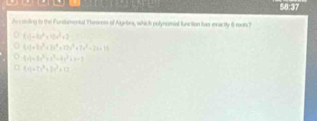 according to the fundamental theorem of algebra, which polynomial funct…