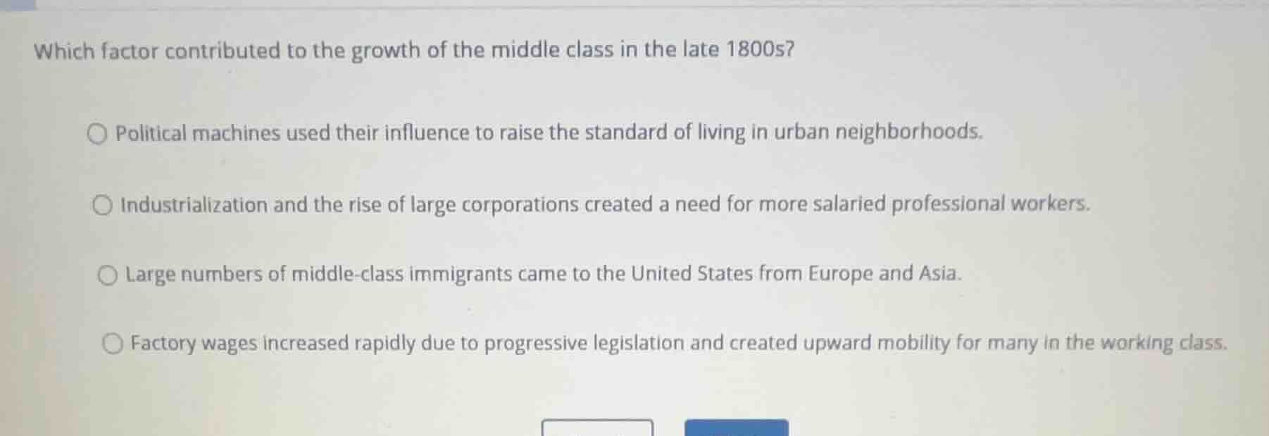 which factor contributed to the growth of the middle class in the late …