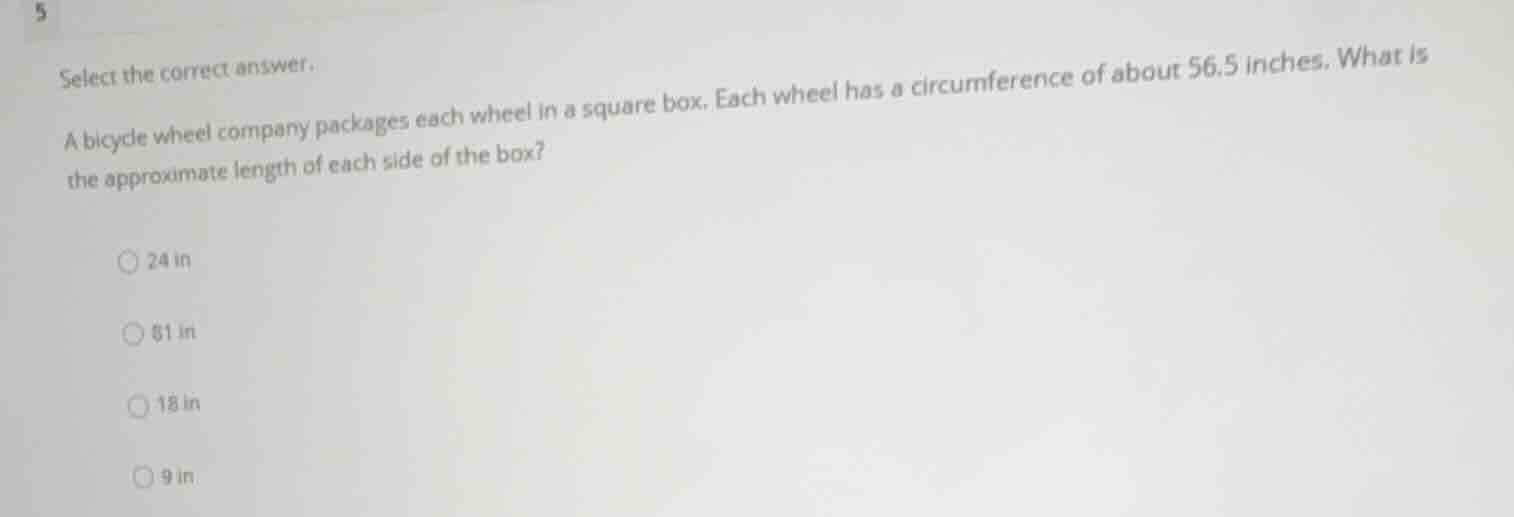 select the correct answer. a bicycle wheel company packages each wheel …