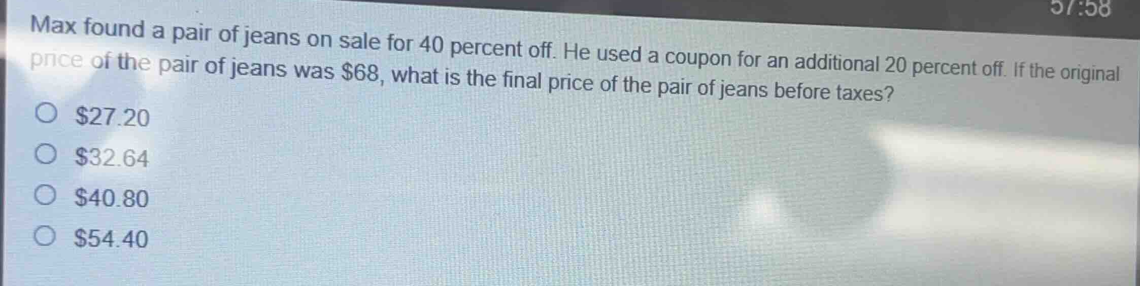 max found a pair of jeans on sale for 40 percent off. he used a coupon …